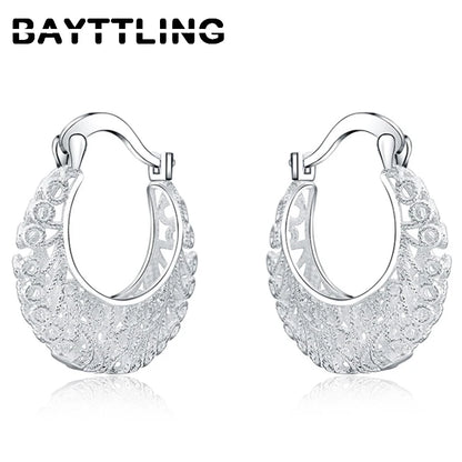 925 Sterling Silver Fine Hollow Round Hoop Earrings