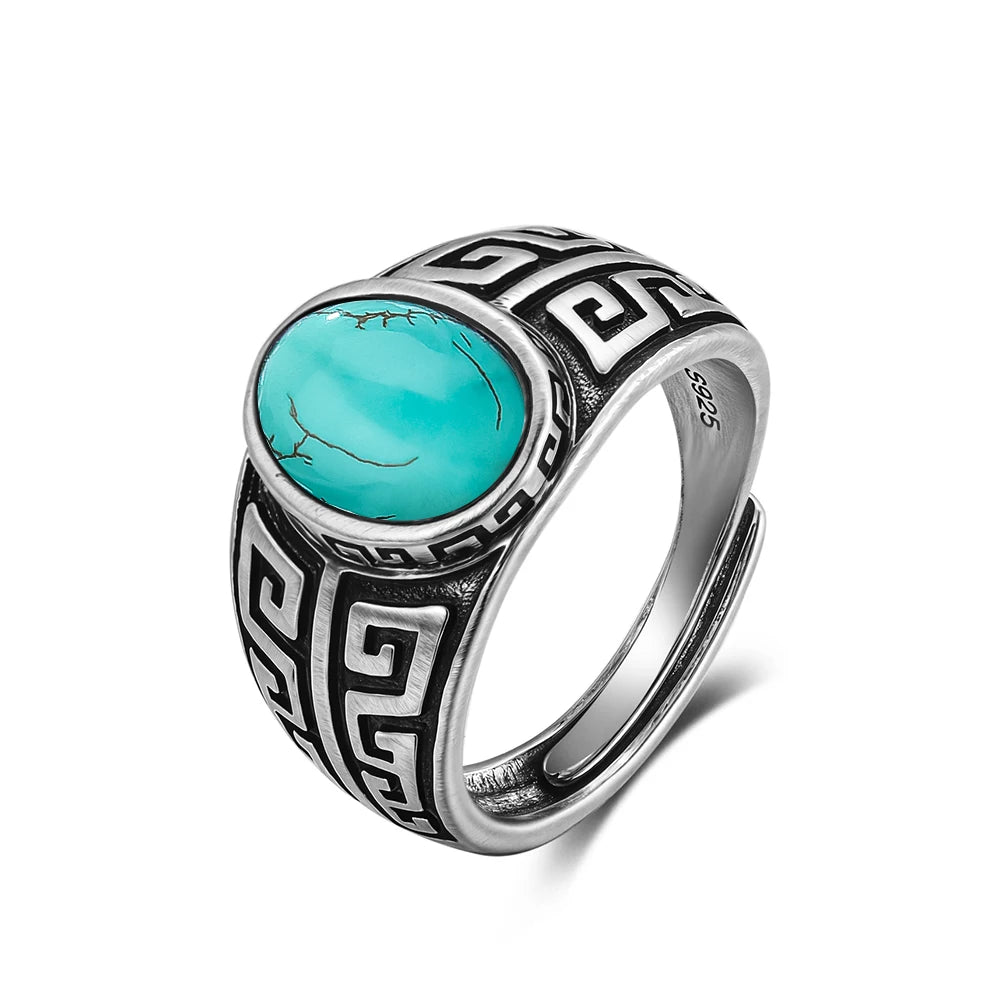 Vintage S925 Sterling Silver Ring with Natural Moonstone Stone