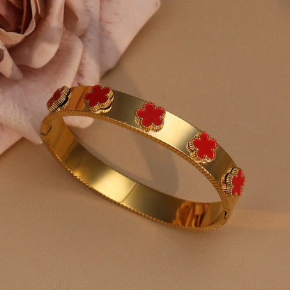 Fashion Acrylic Flower Shape Stainless Steel Bracelet
