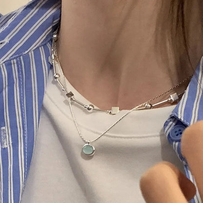 925 Sterling Silver Bead Geometry Necklace