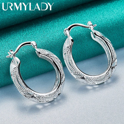 925 Sterling Silver Dragon Hollow Earrings