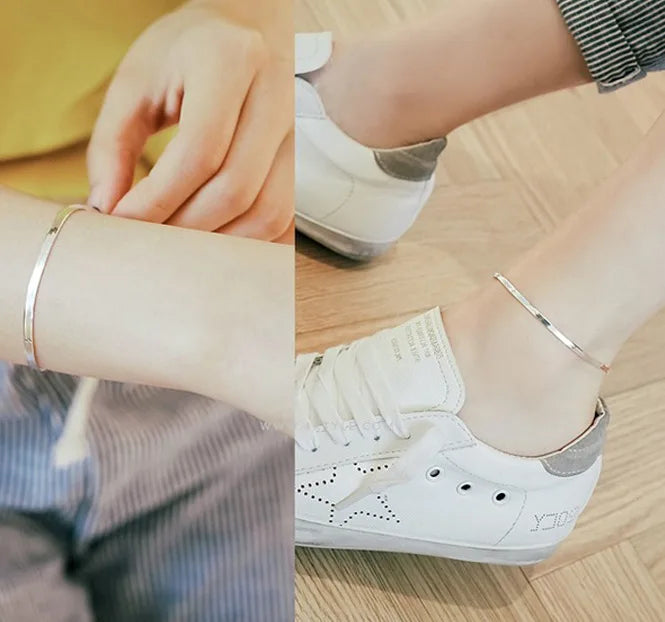 925 Silver Wide chain Anklets