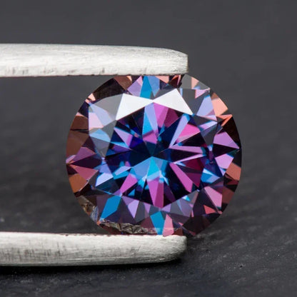 Round Cut Emperor Purple Colour Moissanite