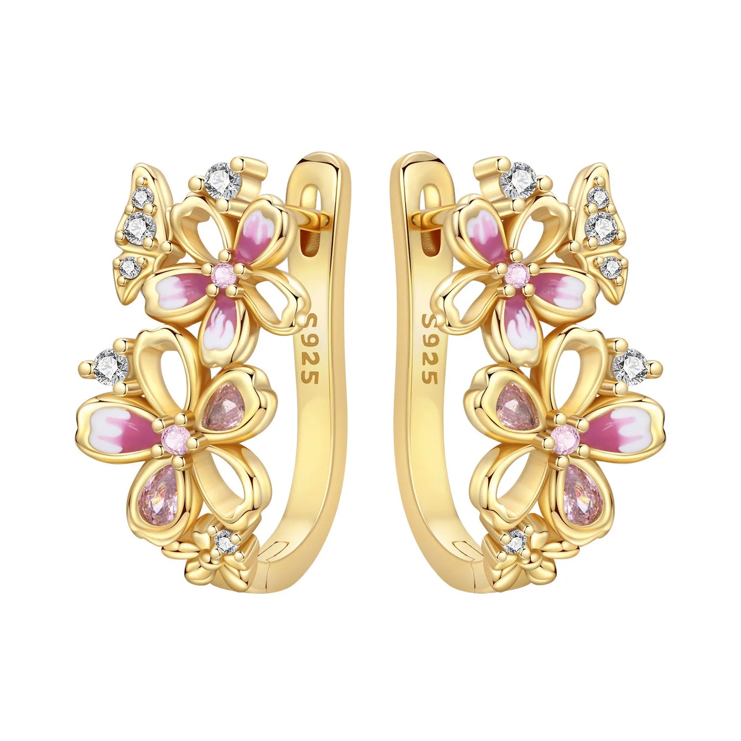 Original S925 Blue Iris Flower Earrings