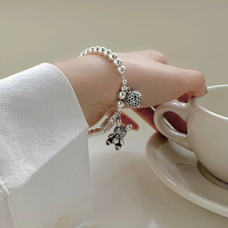 S925 Bracelets with Bear Charm