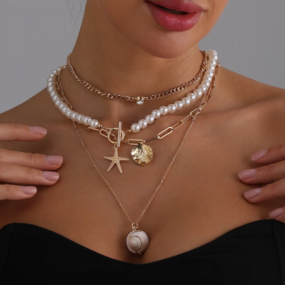 Natural Seashell Beaded Necklace