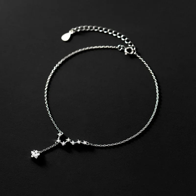 S925 Fashion Sweet Big Dipper CZ Anklets