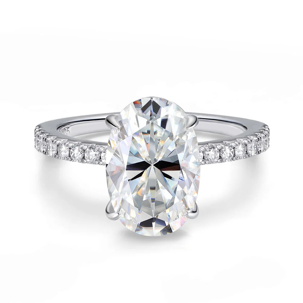 S925 4.5CT Oval Moissanite Ring