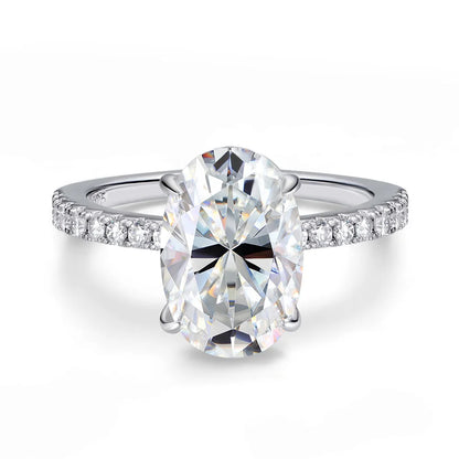 S925 4.5CT Oval Moissanite Ring