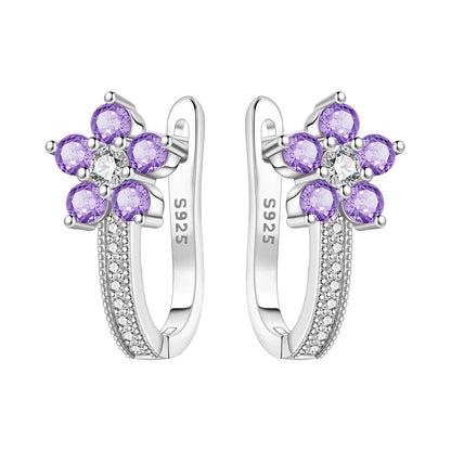 Original S925 Blue Iris Flower Earrings