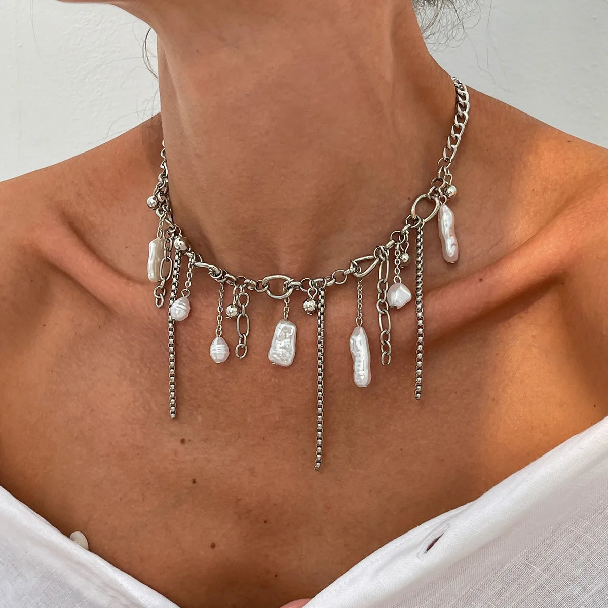 Natural Seashell Beaded Necklace
