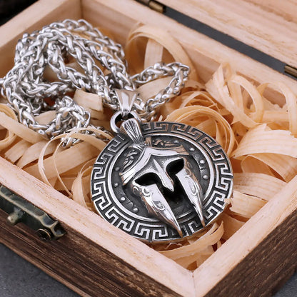 Spartan Warrior Mask Necklace