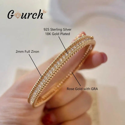 2mm Moissanite Bracelet in 925 Sterling Silver 18K Gold Plated