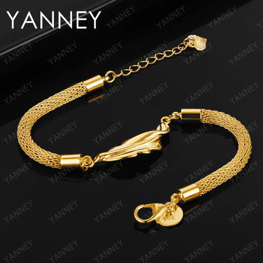 925 Sterling Silver 8 Inches Fine Feather Bracelet For Women Fashion Charm Jewellery