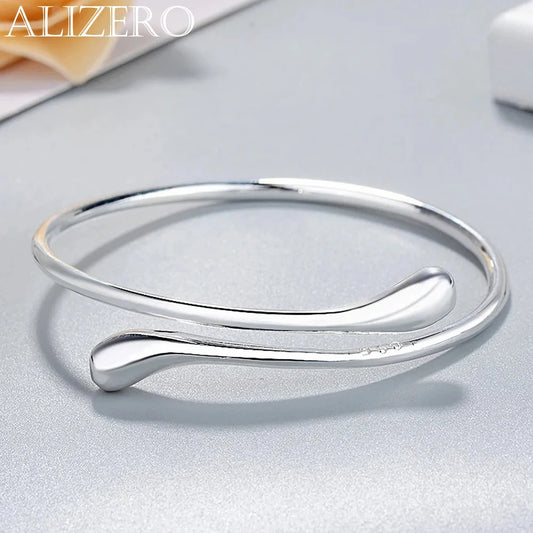 Charm 925 Sterling Silver Bracelets for Women fine Water droplets bangles Fashion Jewellery