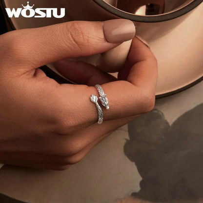 S925 Dragon Opening Ring