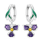 Original S925 Blue Iris Flower Earrings