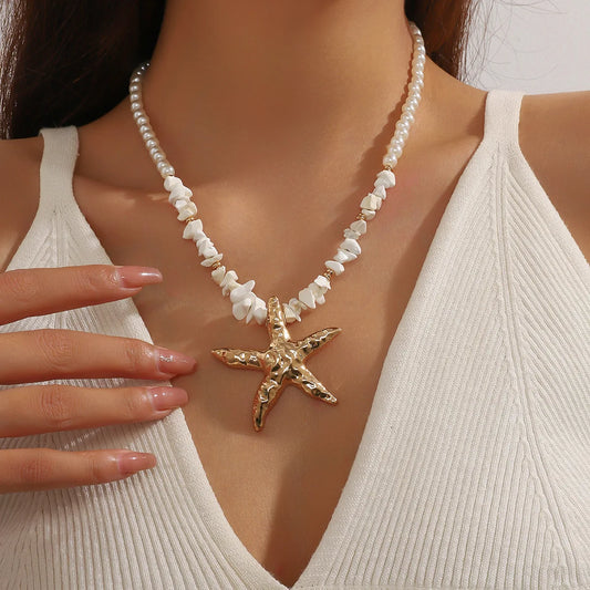 Natural Seashell Beaded Necklace