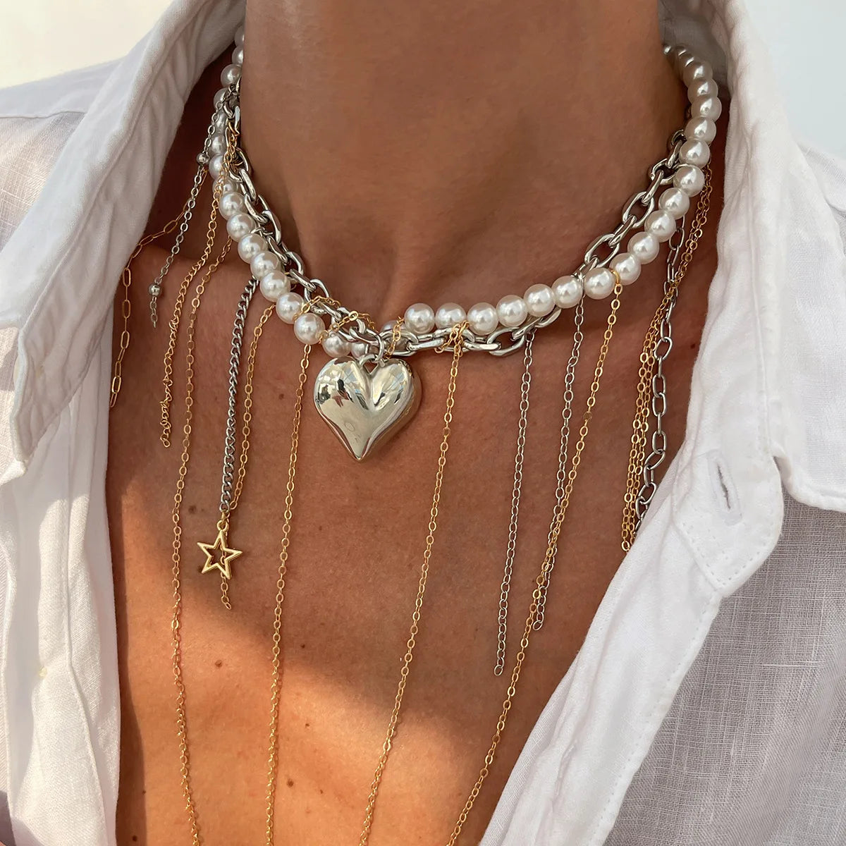 Natural Seashell Beaded Necklace