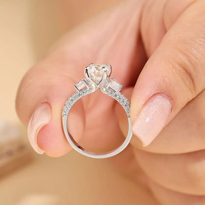 925 Sterling Silver GRA Certified Moissanite Rings