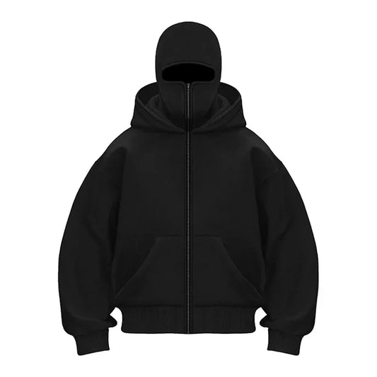 Double Layer Hooded Pullover Sweatshirt