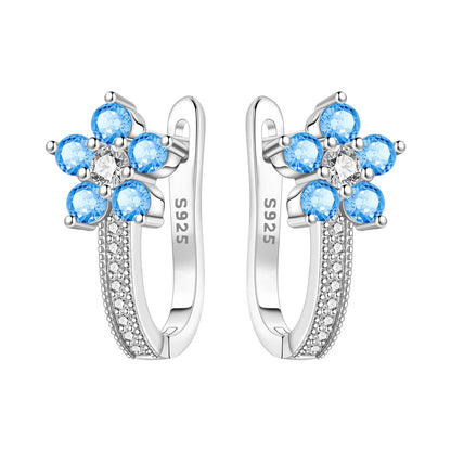 Original S925 Blue Iris Flower Earrings