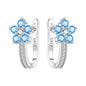 Original S925 Blue Iris Flower Earrings