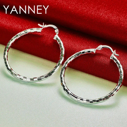 S925 40MM Fine Round Hoop Earrings