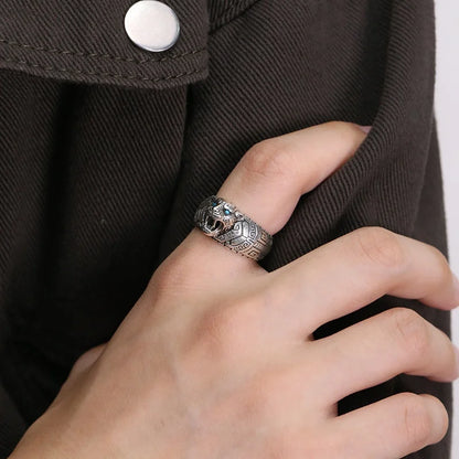 S925 Vintage Tiger Ring