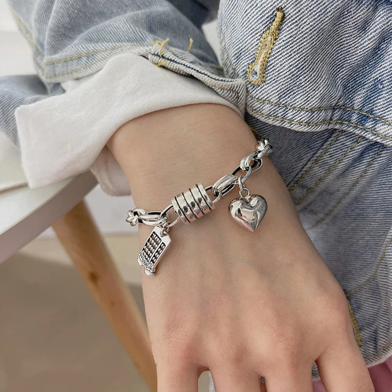 S925 Beaded Geometric Bracelet