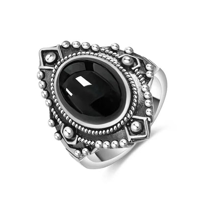 Vintage S925 Sterling Silver Ring with Natural Moonstone Stone