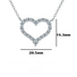 FEOBUR 2ct Moissanite Heart Pendant Necklace