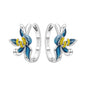 Original S925 Blue Iris Flower Earrings