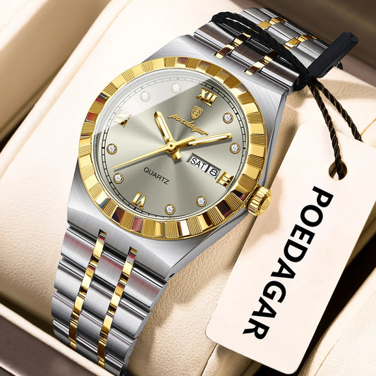 POEDAGAR Stainless Steel Women Quartz Watches