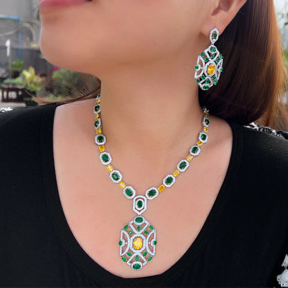 Yellow Green Cubic Zirconia Big Chunky Set