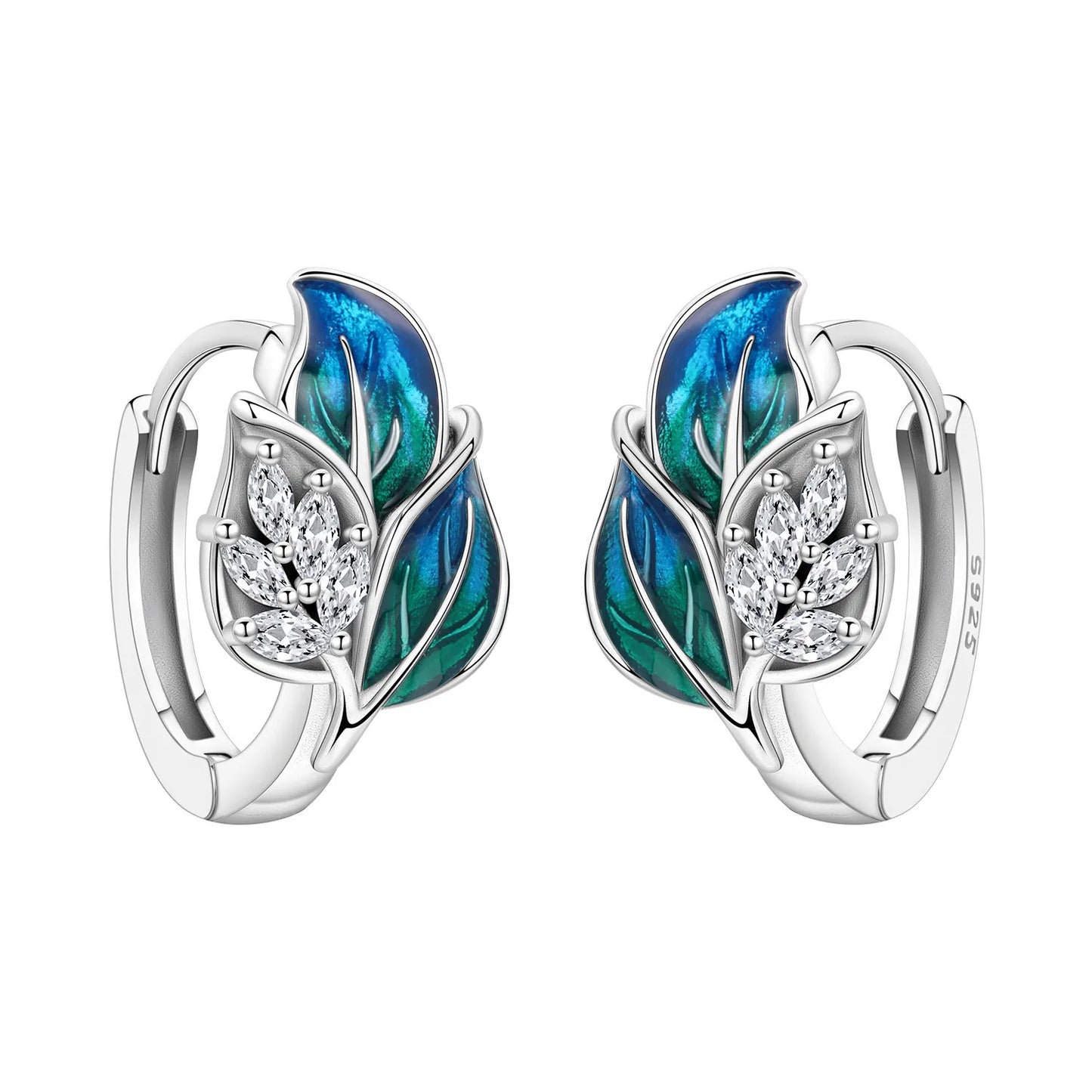 Original S925 Blue Iris Flower Earrings