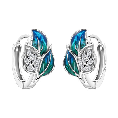 Original S925 Blue Iris Flower Earrings