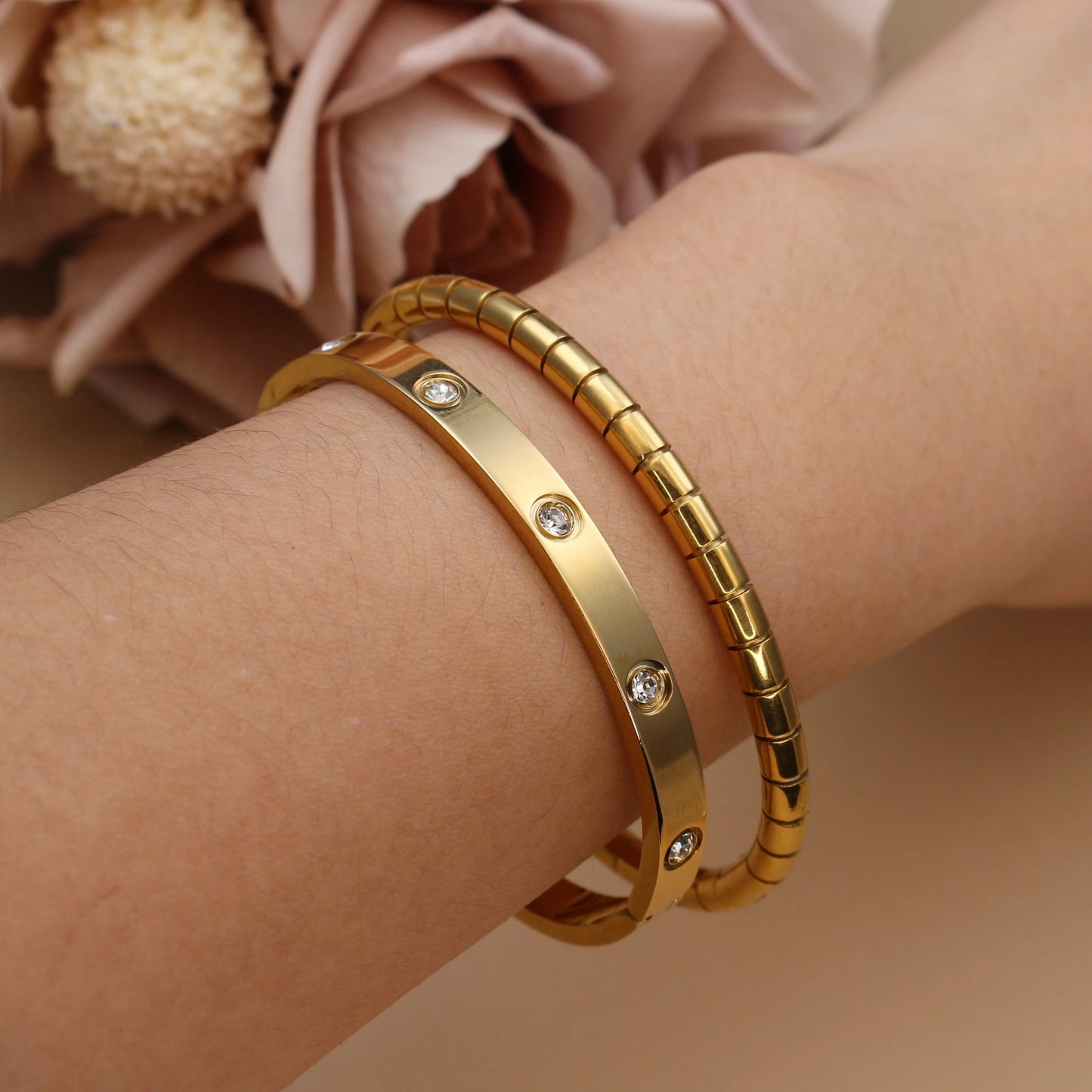 Stainless Steel Gold Colour Waterproof Bracelet