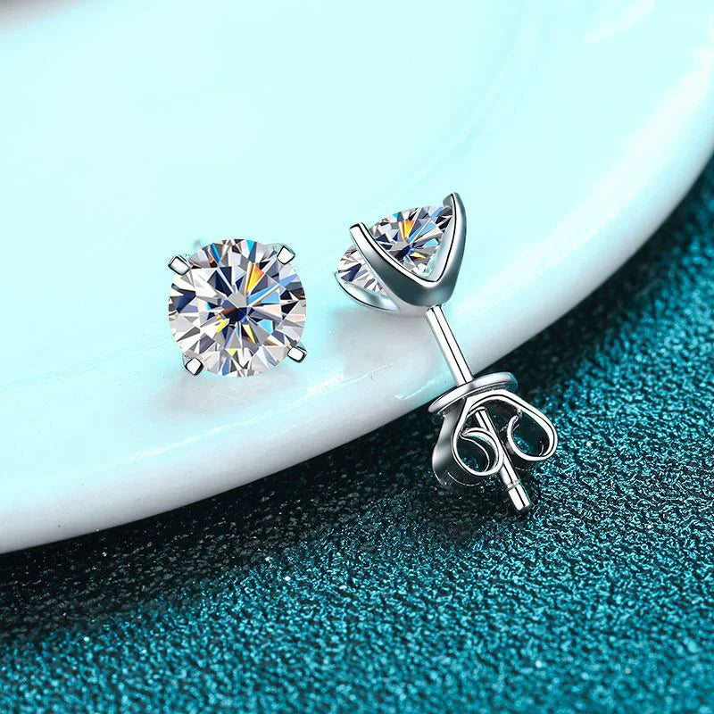 Moissanite Diamond Earring Pure 925 Silver