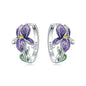 Original S925 Blue Iris Flower Earrings