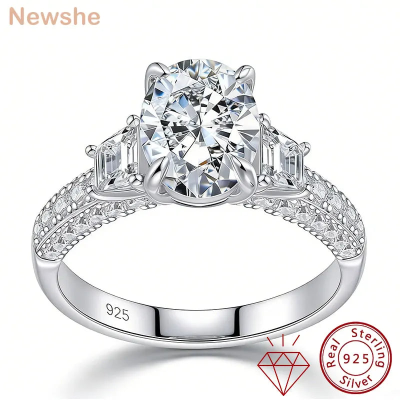 925 Sterling Silver GRA Certified Moissanite Rings
