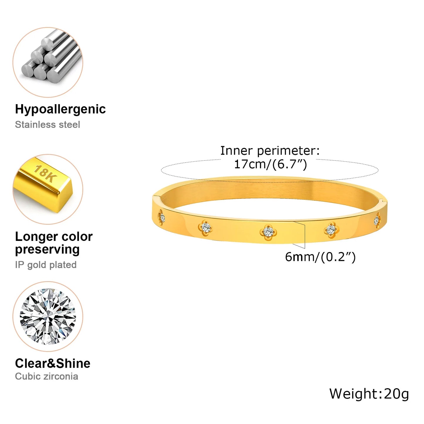 18K Gold Plated Love Friendship Bracelet