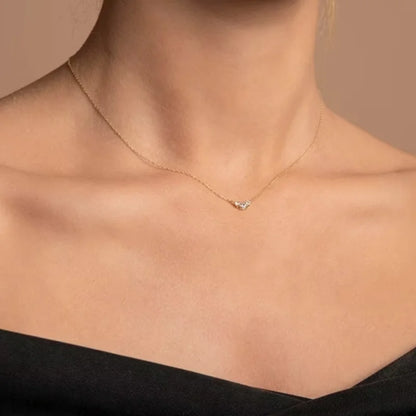 S925 Three Stone Moissanite Pendant Necklaces