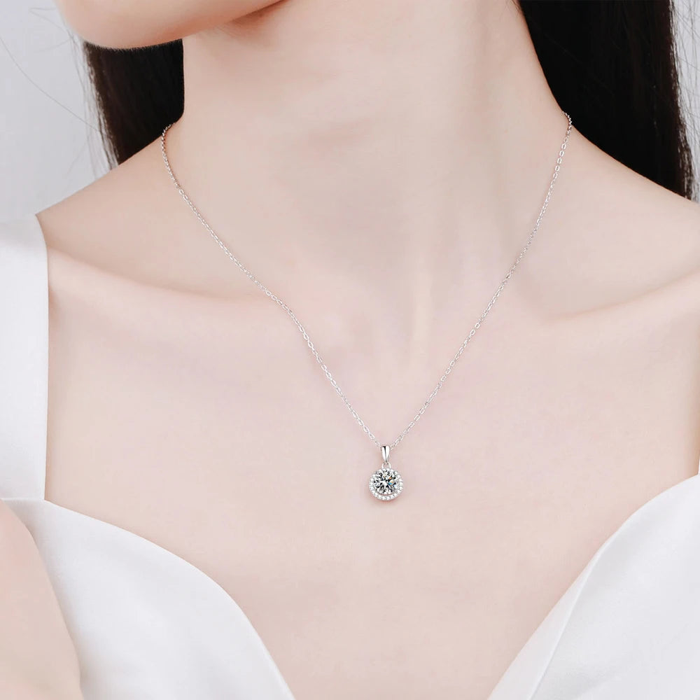 GRA Certified 1 CT Moissanite Necklaces