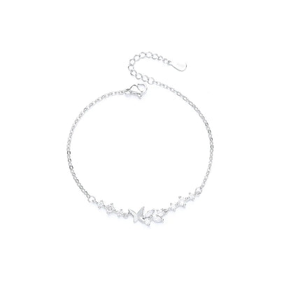 925 Sterling Silver Zircon Love Heart Bracelet