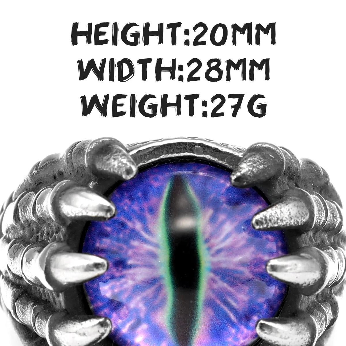 Devil Eye 316L Stainless Steel Skull Rings