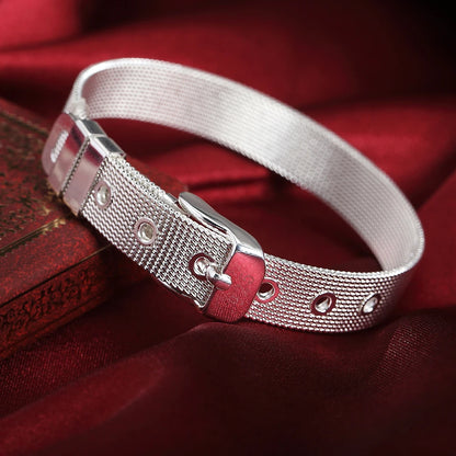 925 Sterling Silver Exquisite Solid Chain Bracelet