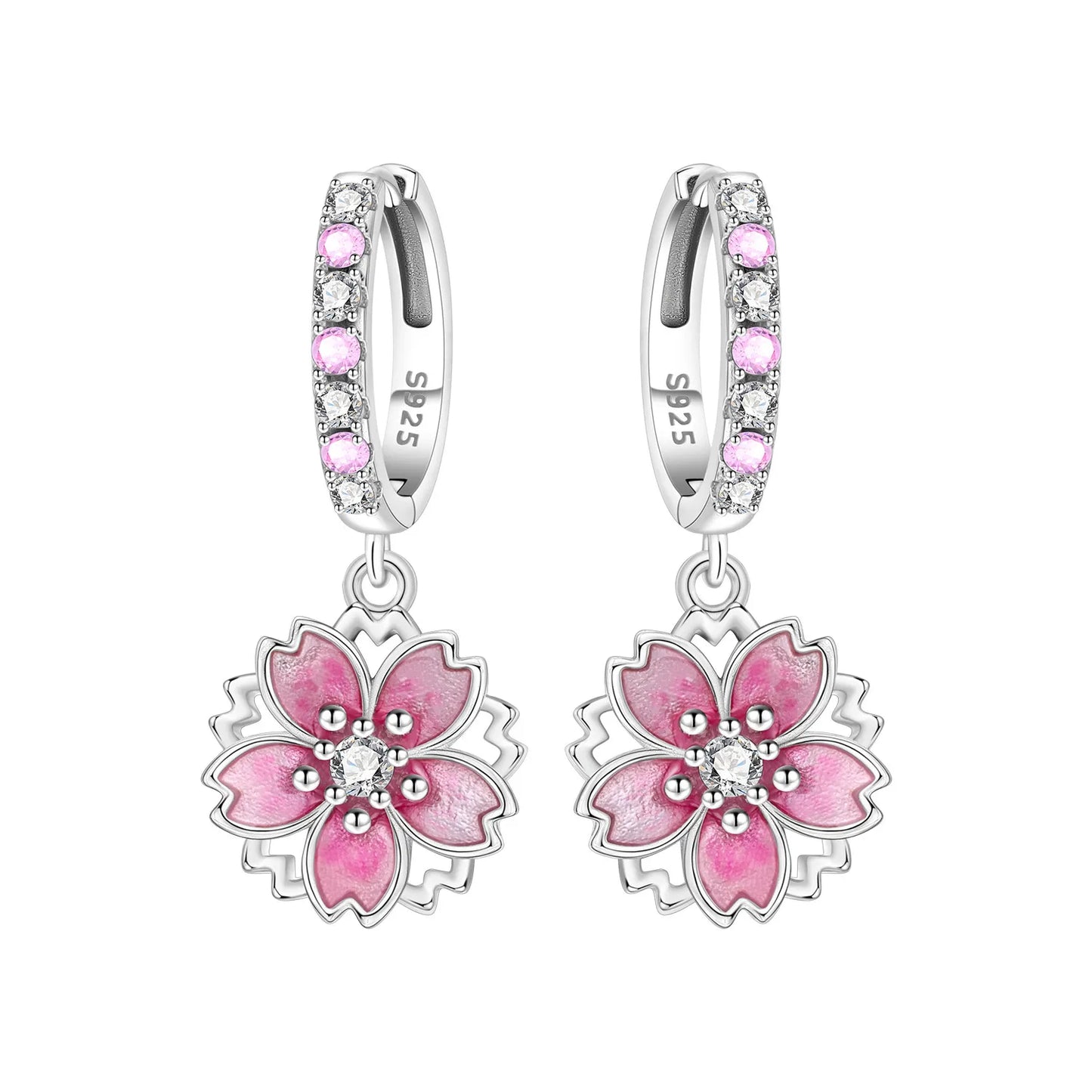 Original S925 Blue Iris Flower Earrings
