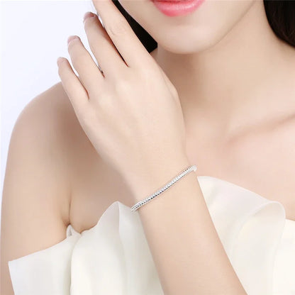 Sleek Sterling Silver Snake Chain Bracelet