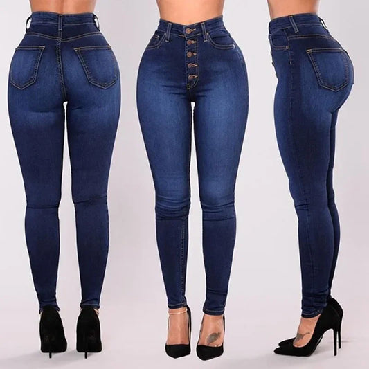 High Waist Push Up Jeans High Elastic Stretch
